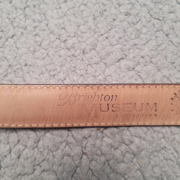 VTG Brighton Belt Medium Brown Leather Museum Collection Sun Moon 90s Western - Picture 8 of 10